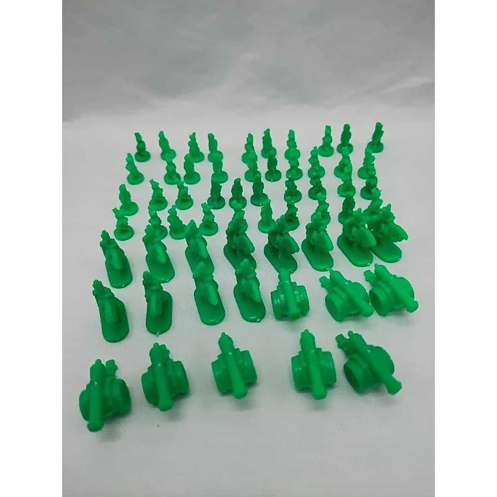 Set Of (60) 1993 Risk Green Board Game Player Pieces